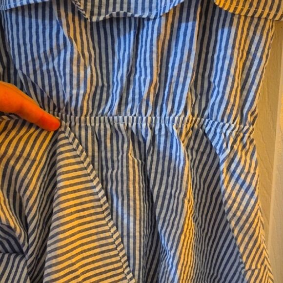 💲1️⃣0️⃣ Bundled ✔️&merci Striped Cold Shoulder Dress Elastic Waist Gingham Sz M - Picture 4 of 7